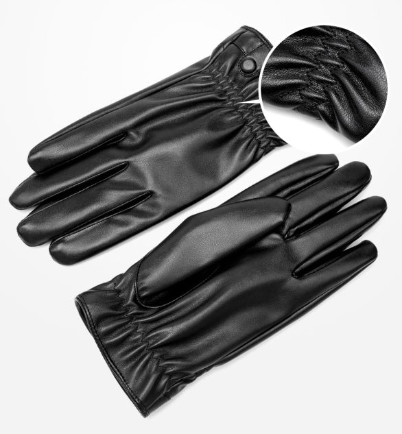 Men's PU Leather Warm Gloves