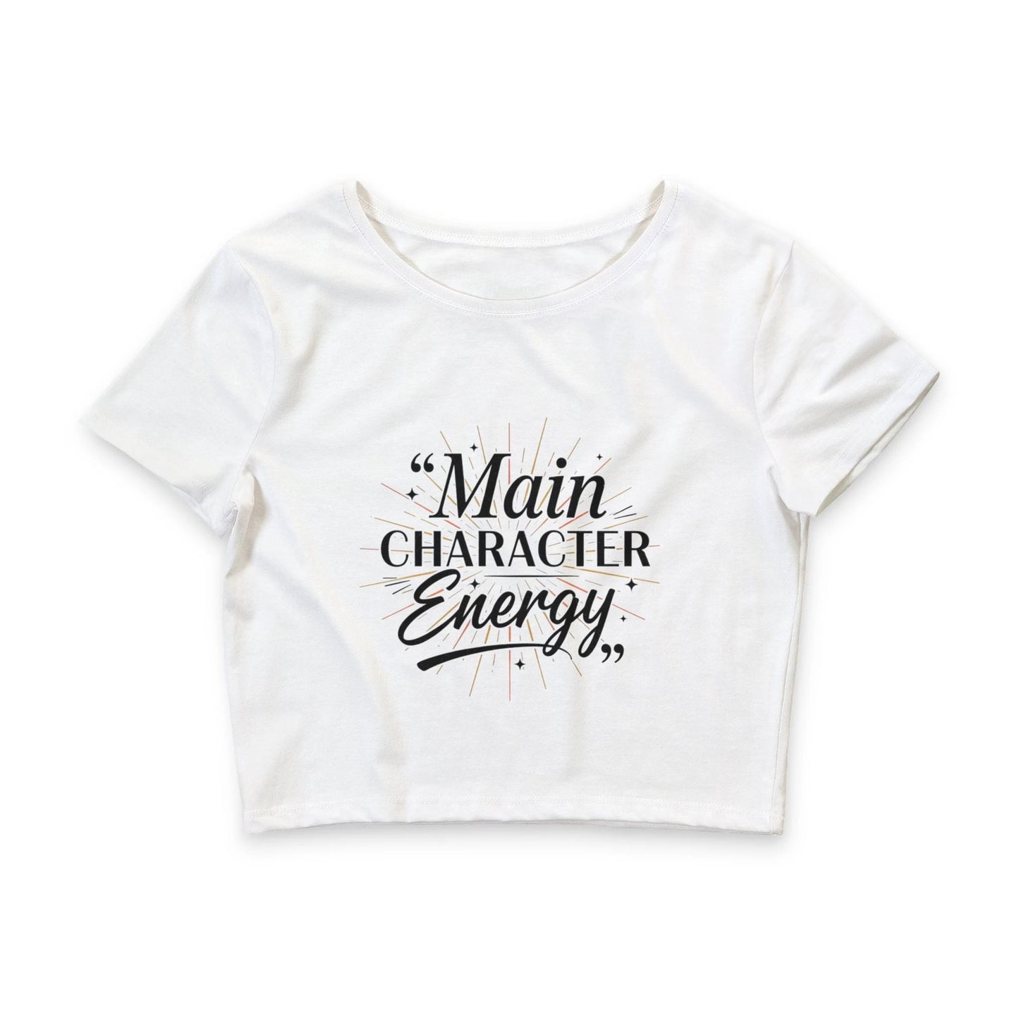 Main Character Energy Crop Tee — Women’s Cropped Graphic Tee by Printify