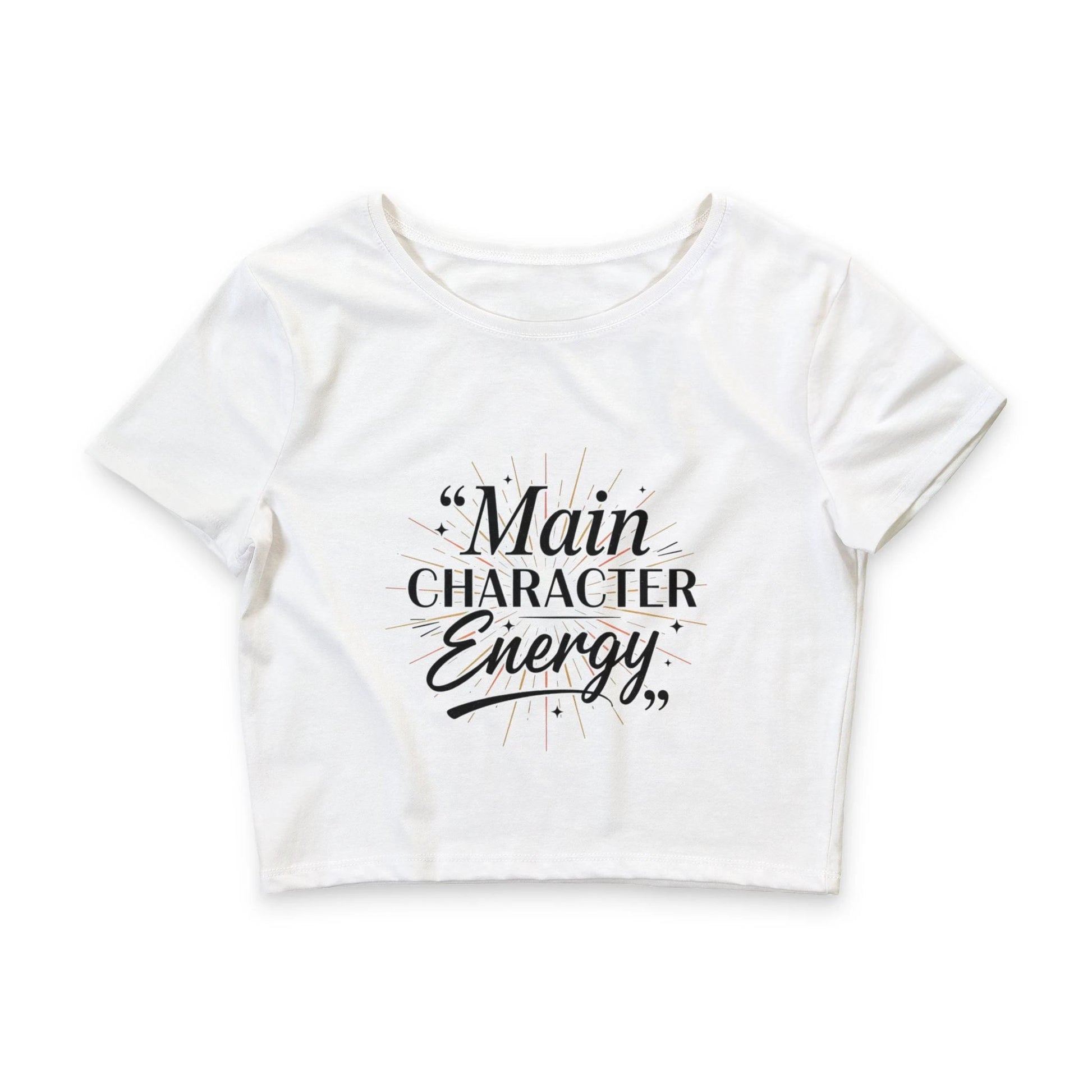 Main Character Energy Crop Tee — Women’s Cropped Graphic Tee by Printify