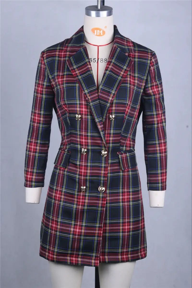 Plaid Suit Dress by GJG Denim