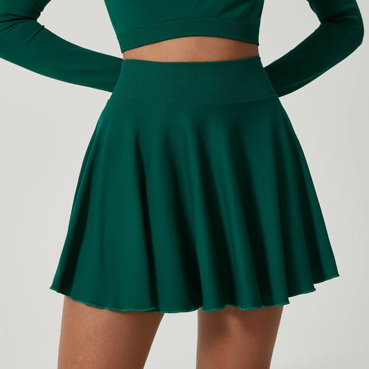 Ice High Waist Yoga Skirts Exercise Skort Tennis Skirt Exercise Workout Quick Drying Sun Protection Skirt