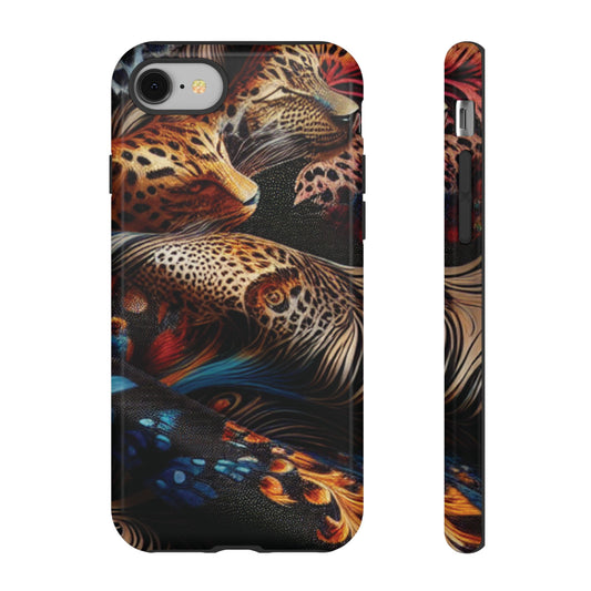 Stylish Tough Phone Case with Elegant Black and Gold Design