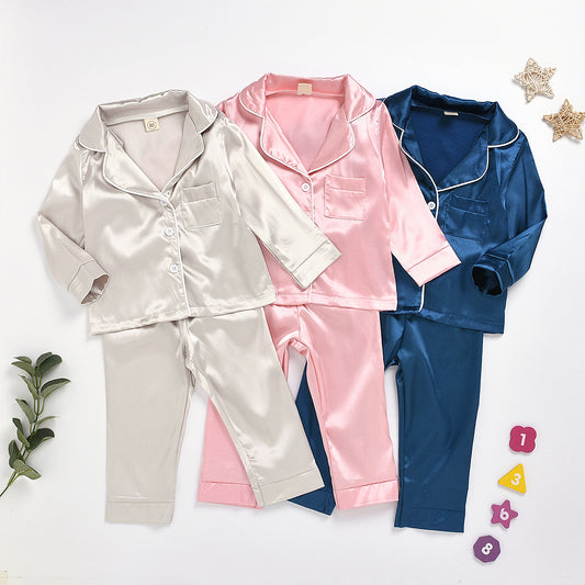 Pure Color Children's pajamas Casual Fashion Suit