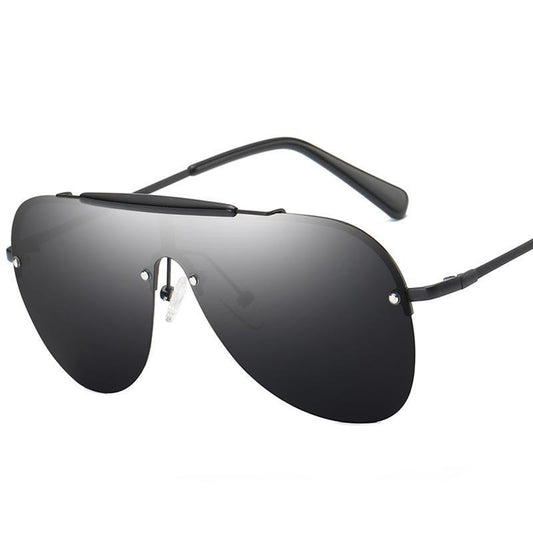 Fashion One-Piece Large Frame Aviator Men's Sunglasses