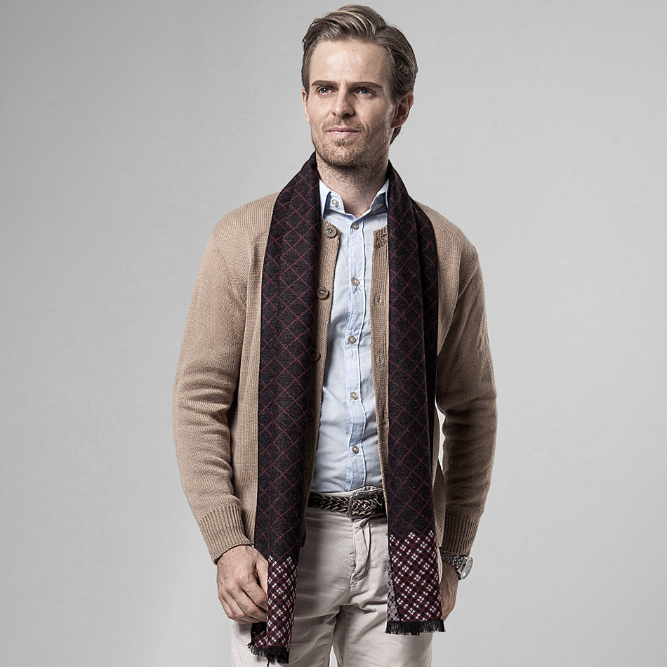 Classic Plaid Casual Warm Scarf For Men