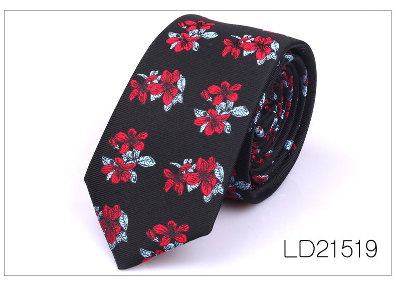 Men's Casual Fashion 6cm Flower Graffiti Tie