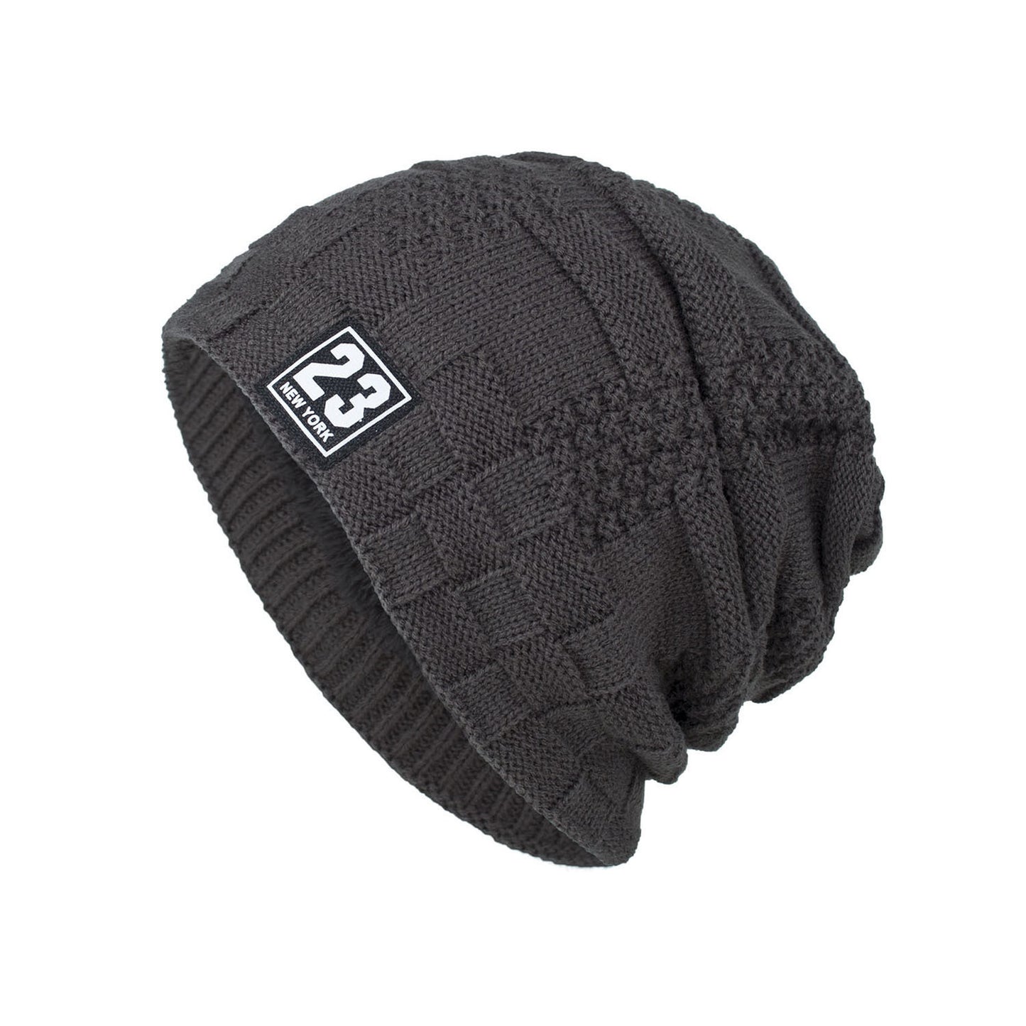 Men's Warm Thickened Fleece Pullover Knitted Woolen Beanie