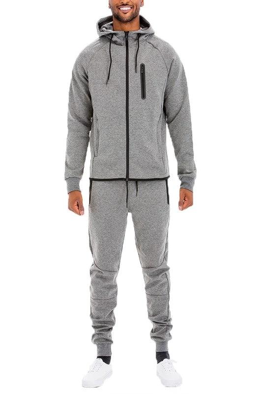 Mens Full Zip Sweat Pant Sweat Set by Little J
