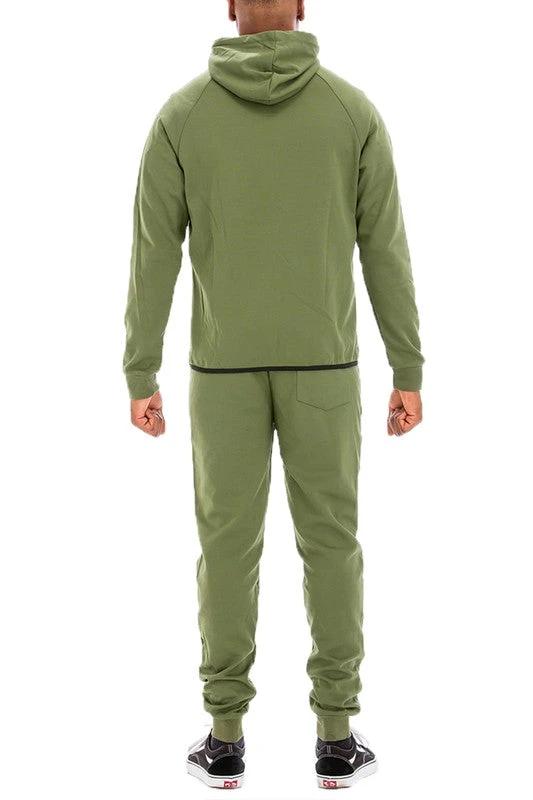 Mens Full Zip Sweat Pant Sweat Set by Little J