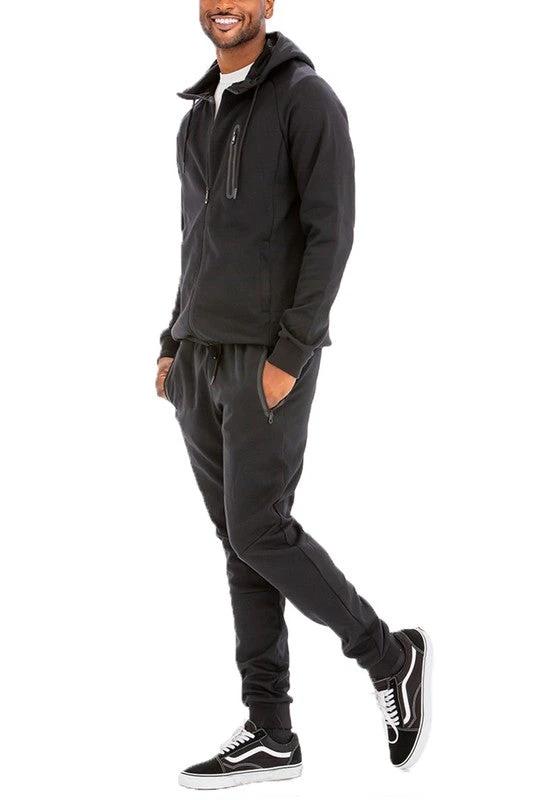 Mens Full Zip Sweat Pant Sweat Set by Little J