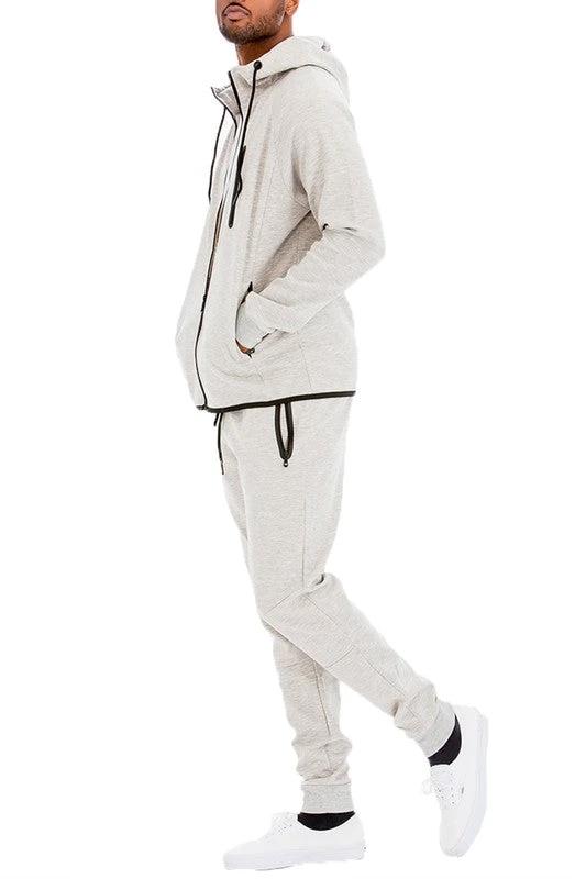 Mens Full Zip Sweat Pant Sweat Set by Little J