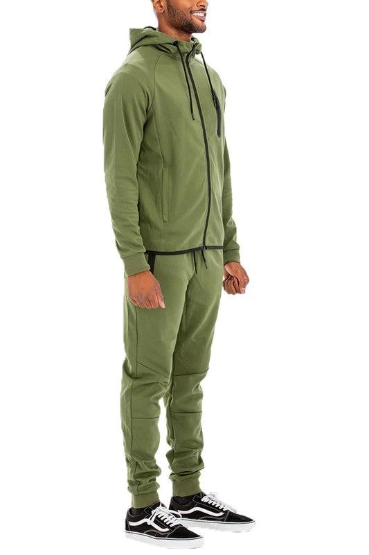 Mens Full Zip Sweat Pant Sweat Set by Little J