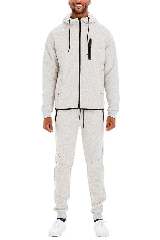 Mens Full Zip Sweat Pant Sweat Set by Little J