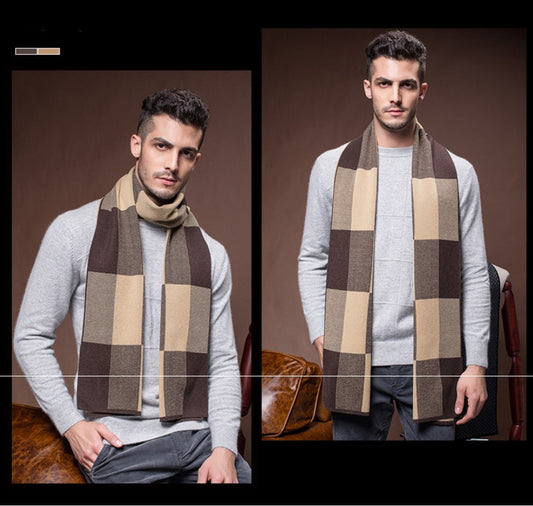 Men's Wool Plaid Scarf