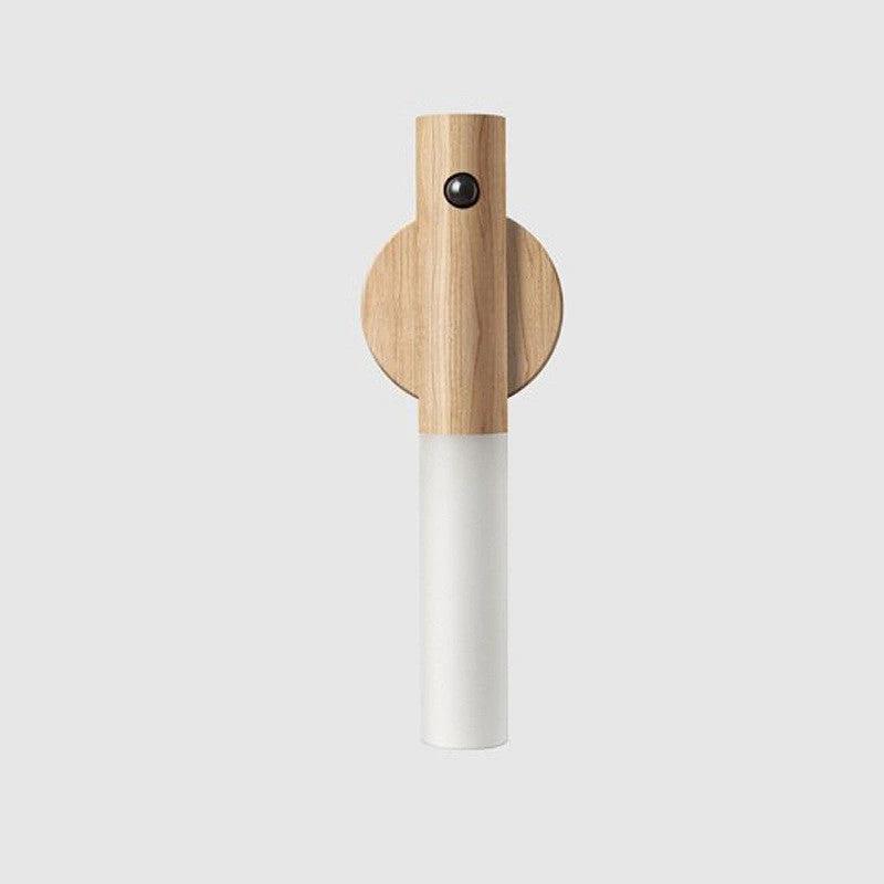 Auto LED USB Magnetic Wood Wireless Night Light Corridors Porch Lights PIR Motion Sensor Wall Light Cabinet Lamp by GJG Denim