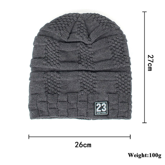 Men's Warm Thickened Fleece Pullover Knitted Woolen Beanie