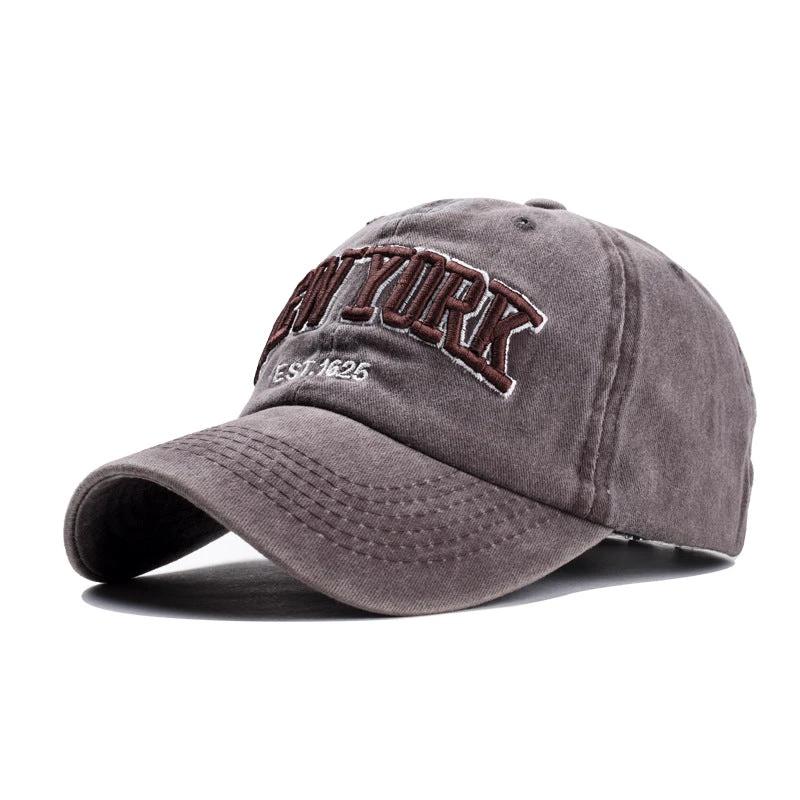 Washed Cotton Three-dimensional Embroidered Shade Baseball Cap For Men by GJG Denim