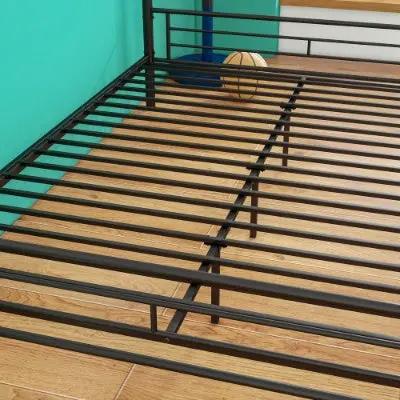 Heavy Duty Metal Bunk Bed Full Over Queen Bunk Bed Frame, Noise Free Frames, No Boxing Spring Needed by GJG Denim