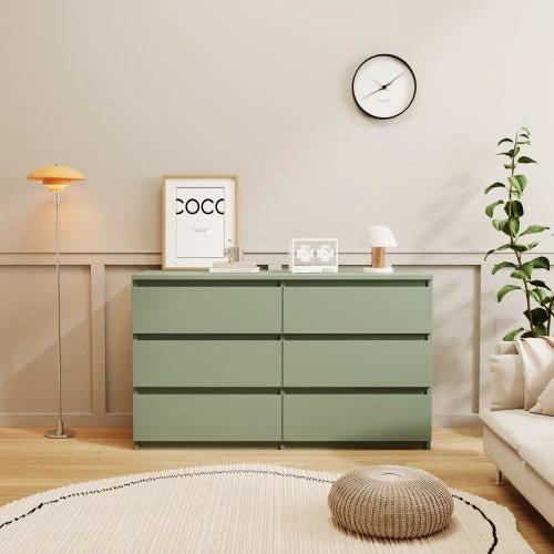 Green Large 6-drawer Cabinet Dresser by GJG Denim