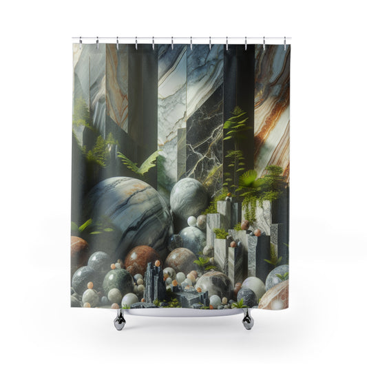 Nature-Inspired Shower Curtains, Elegant Bathroom Décor, Marble Design, Home Spa Vibe, Unique Gift for Holidays