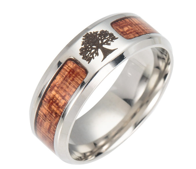 Men's Faux Wood Grain Ring