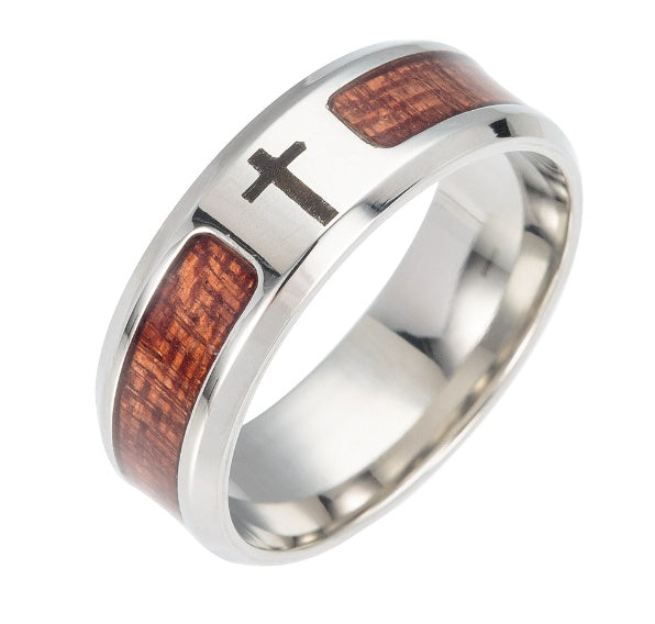 Men's Faux Wood Grain Ring