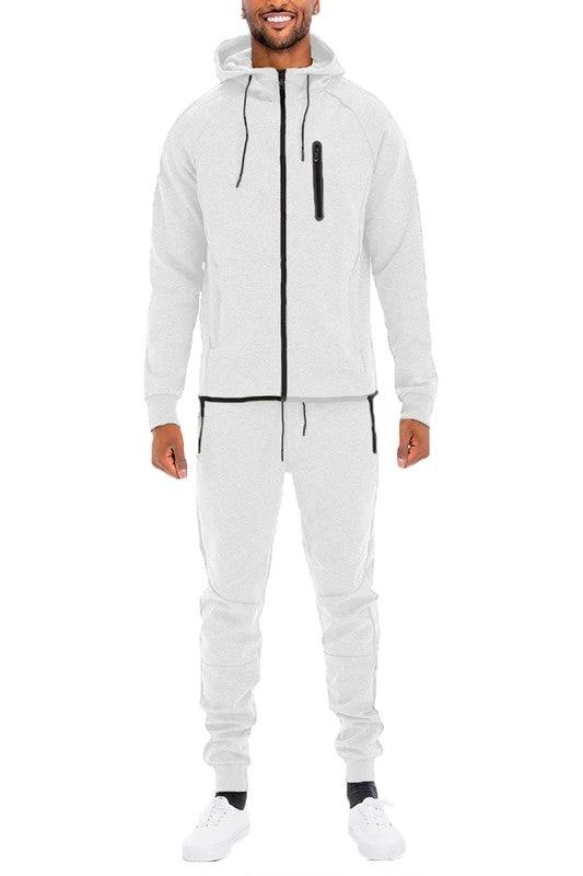 Mens Full Zip Sweat Pant Sweat Set by Little J
