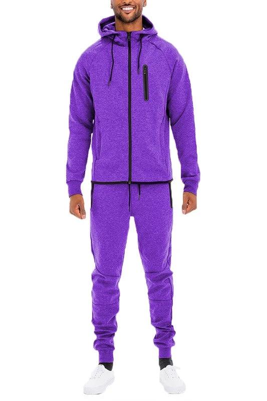 Mens Full Zip Sweat Pant Sweat Set by Little J