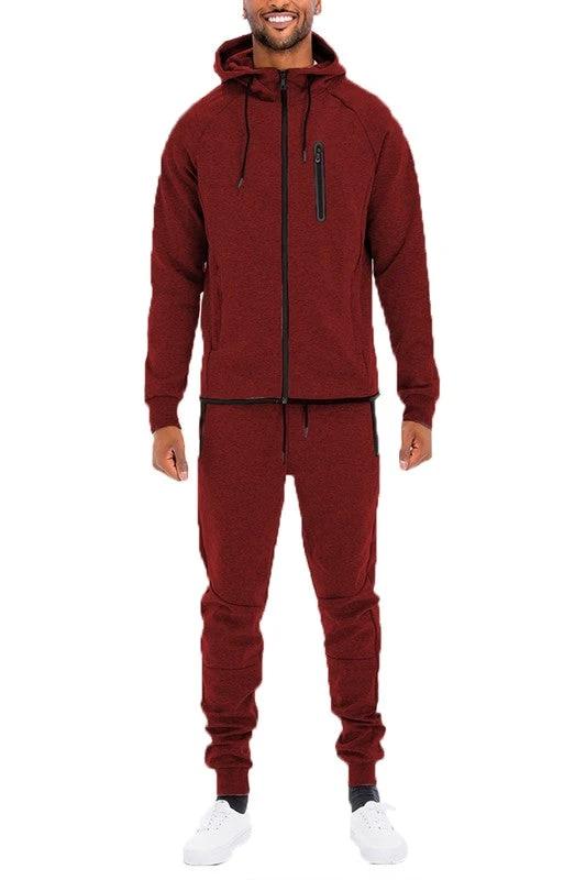 Mens Full Zip Sweat Pant Sweat Set by Little J