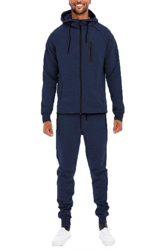 Mens Full Zip Sweat Pant Sweat Set by Little J