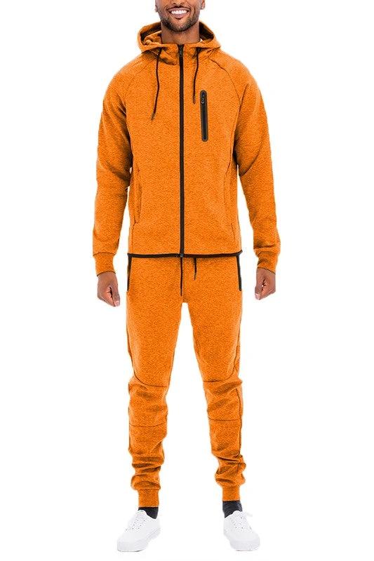 Mens Full Zip Sweat Pant Sweat Set by Little J