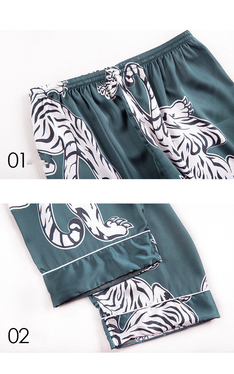 Men's Printed Silk Sleepwear Bottoms