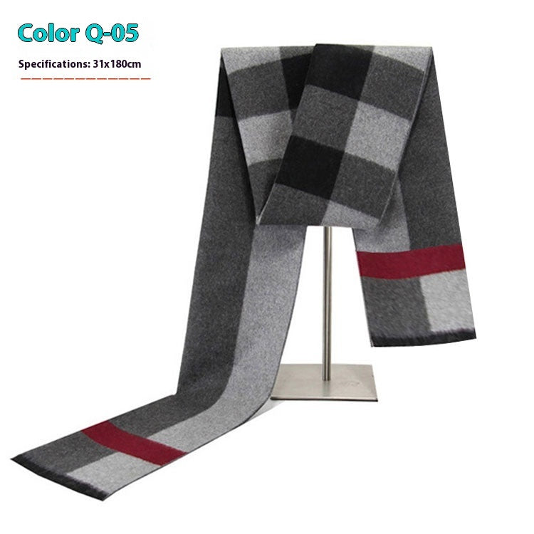 Men's Warm Cashmere-like Striped Scarf
