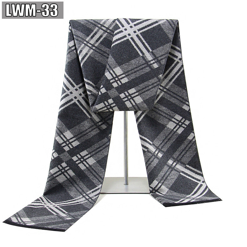 Men's Cashmere Autumn And Winter Business Plaid Scarf