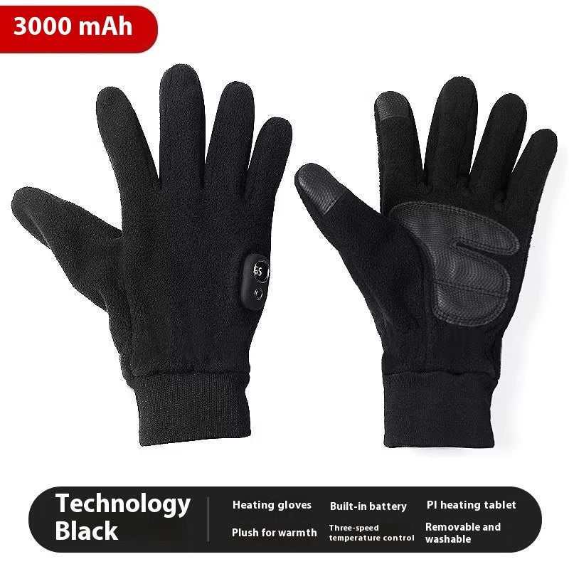 Men's Warm Thick Windproof Electric Heating Gloves