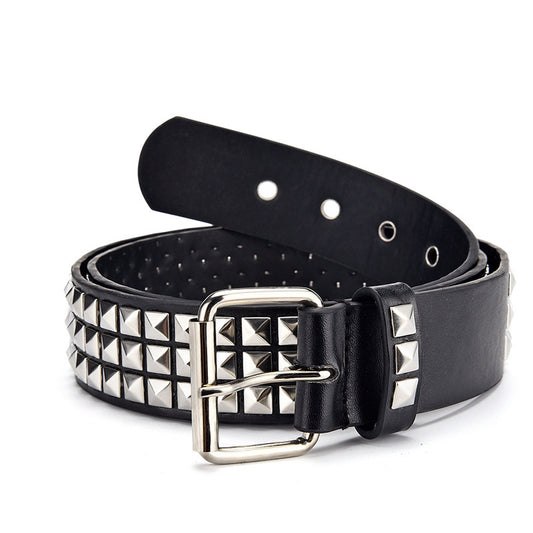 Men's Punk Belt Pyramid Rivet Belt Catch