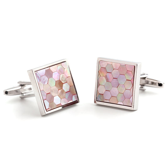 Men's Pink Shells Cufflinks