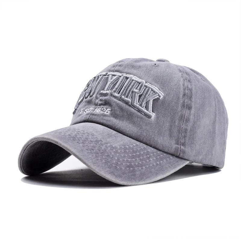 Washed Cotton Three-dimensional Embroidered Shade Baseball Cap For Men by GJG Denim