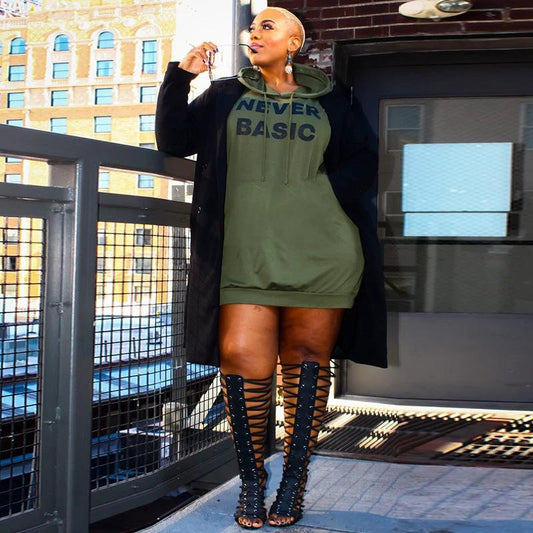 Women Plus Size Hoodie Dress by GJG Denim