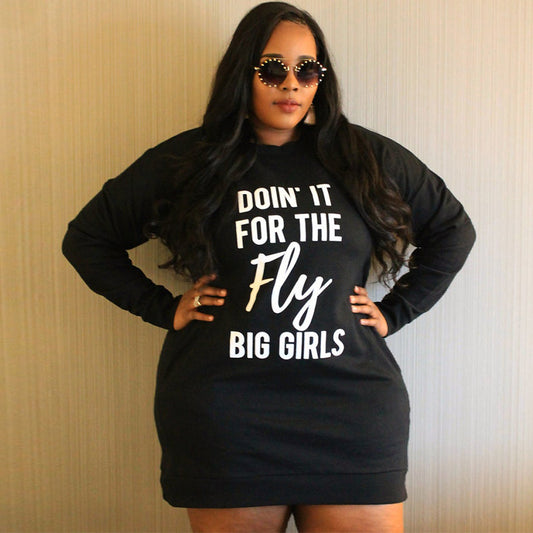 Women Plus Size Hoodie Dress