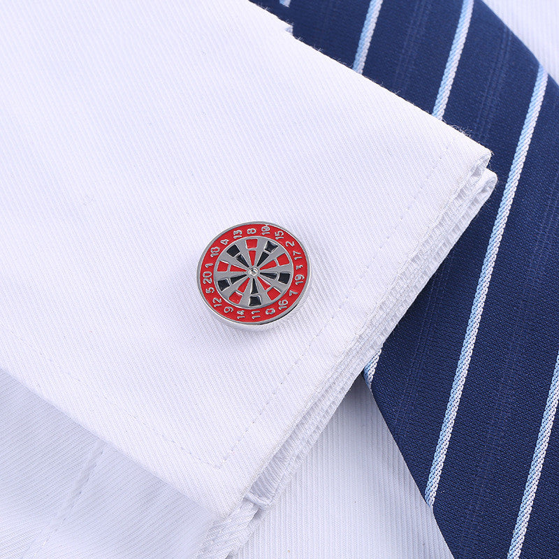 Painted ArcheryTarget French Cufflinks