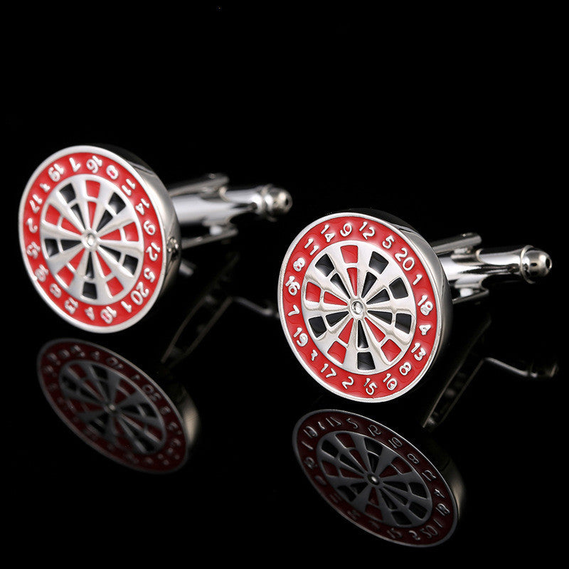 Painted ArcheryTarget French Cufflinks