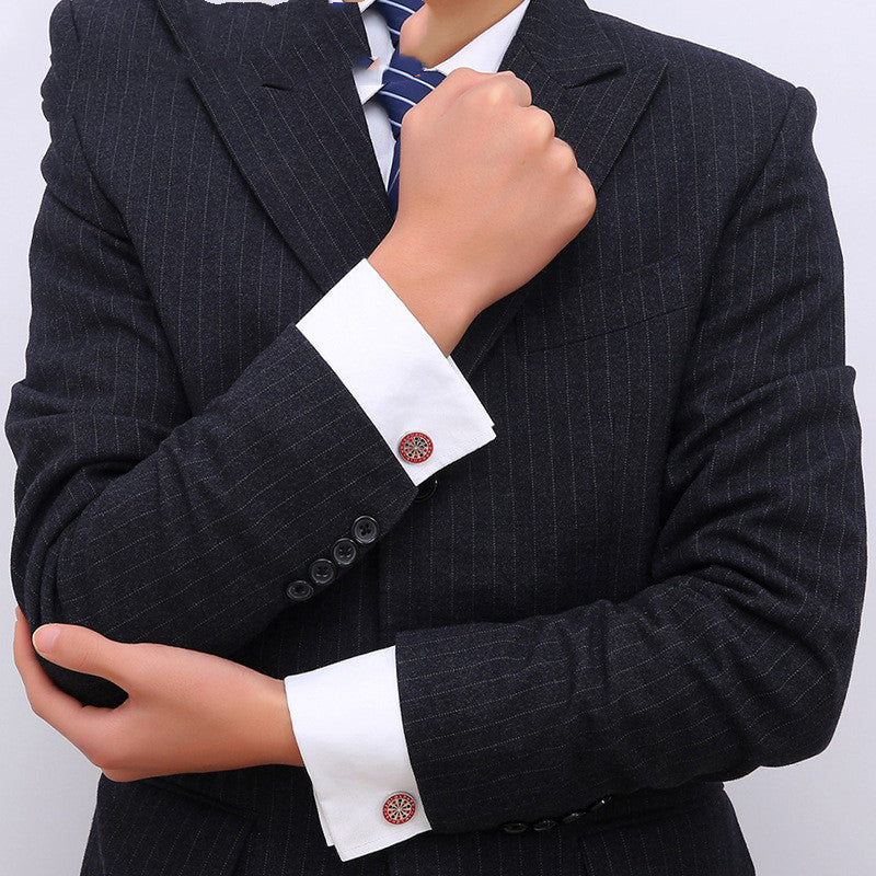 Painted ArcheryTarget French Cufflinks