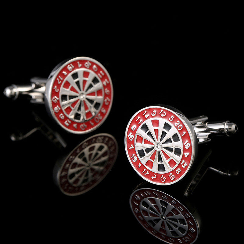 Painted ArcheryTarget French Cufflinks