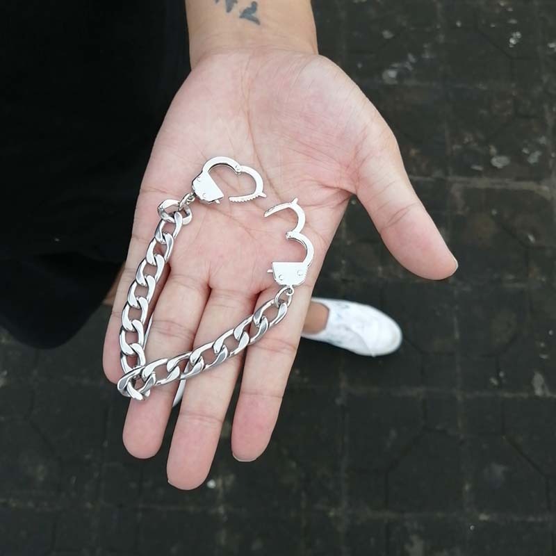 Titanium Steel Handcuffs Bracelet For Men