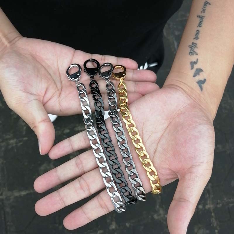 Titanium Steel Handcuffs Bracelet For Men