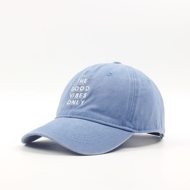 Men's Washed "THE GOOD VIBES ONLY" Dad Snapback Hats