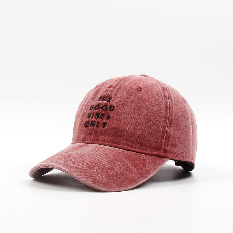 Men's Washed "THE GOOD VIBES ONLY" Dad Snapback Hats