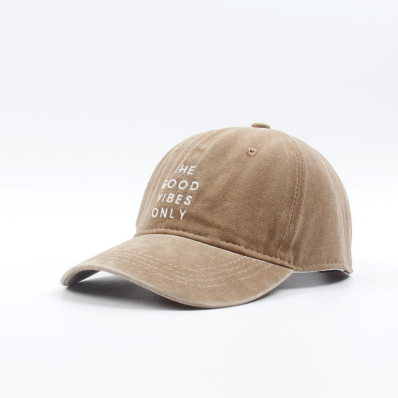 Men's Washed "THE GOOD VIBES ONLY" Dad Snapback Hats
