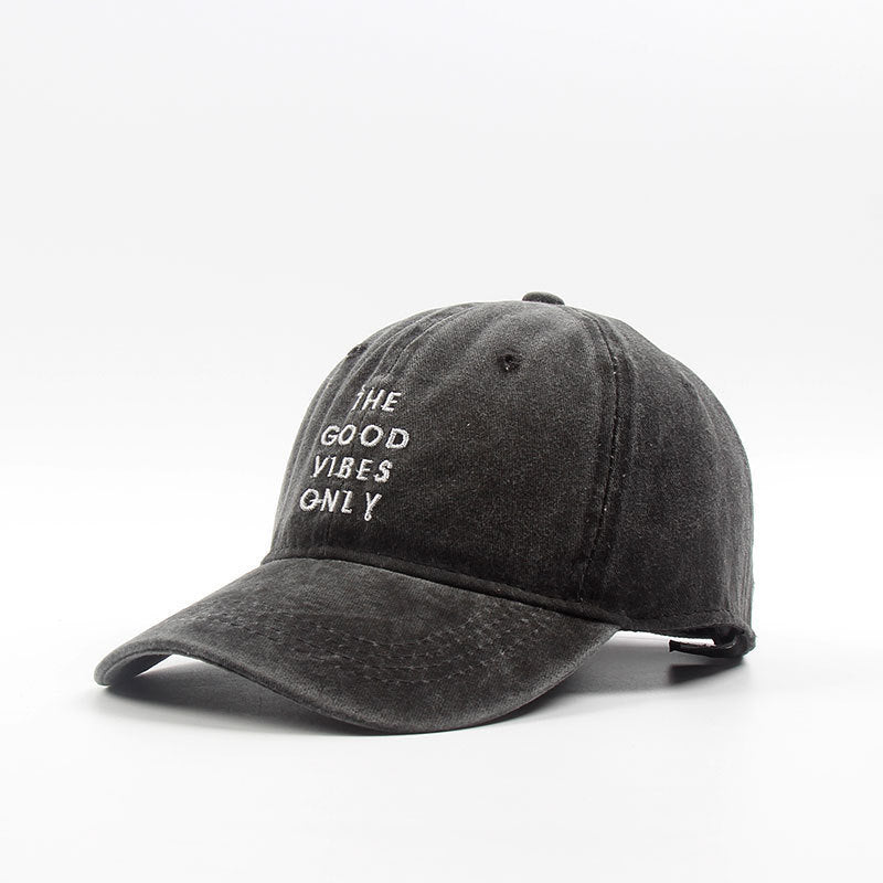 Men's Washed "THE GOOD VIBES ONLY" Dad Snapback Hats